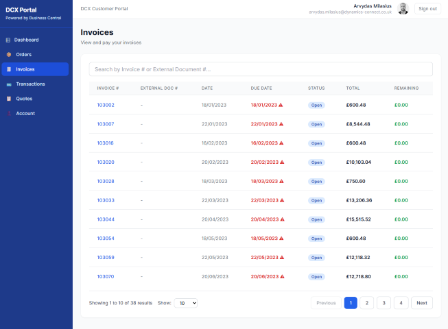 Invoices List